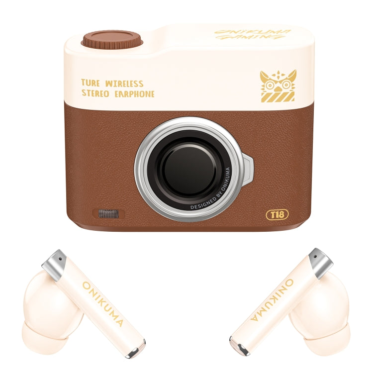 ONIKUMA T18 Bluetooth 5.3 Wireless Earphone(Brown)
