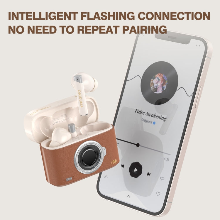 ONIKUMA T18 Bluetooth 5.3 Wireless Earphone(Brown)