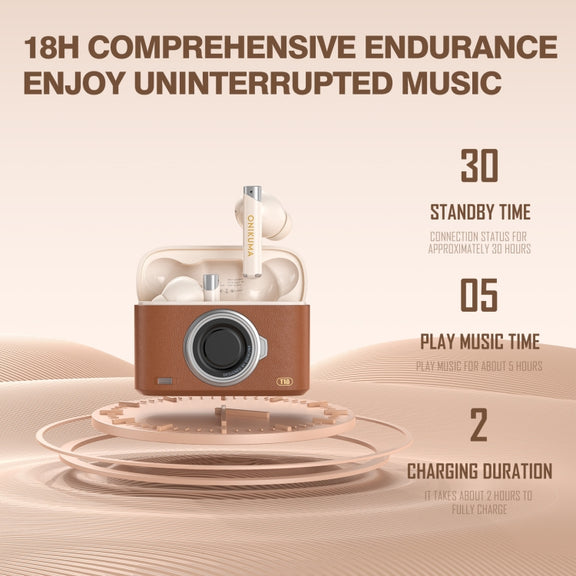 ONIKUMA T18 Bluetooth 5.3 Wireless Earphone(Brown)