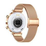 T86 Woman Health 1.27 inch Smart Watch, BT Call / Physiological Cycle / Heart Rate / Blood Pressure / Blood Glucose / SOS(Rose Gold Steel Band)