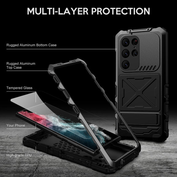 For Samsung Galaxy S24 Ultra 5G R-JUST Life Water-resistant Dustproof Shockproof Phone Case(Black)