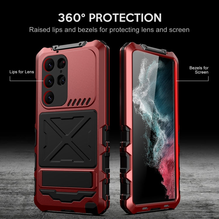 For Samsung Galaxy S24 Ultra 5G R-JUST Life Water-resistant Dustproof Shockproof Phone Case(Red)
