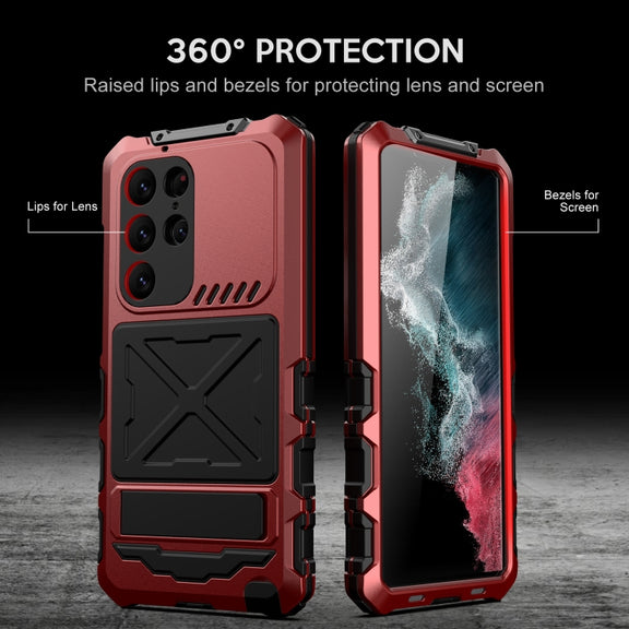 For Samsung Galaxy S24 Ultra 5G R-JUST Life Water-resistant Dustproof Shockproof Phone Case(Red)