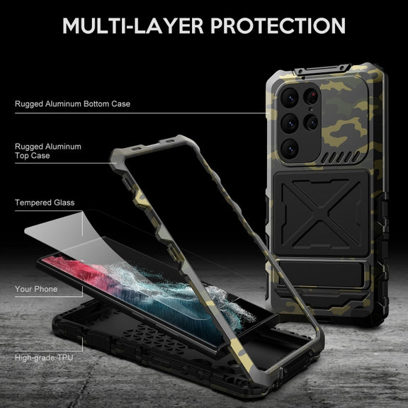 For Samsung Galaxy S24 Ultra 5G R-JUST Life Water-resistant Dustproof Shockproof Phone Case(Camouflage)