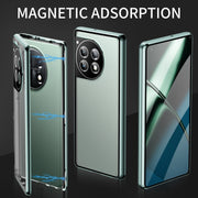 For OnePlus 12 Magnetic HD Tempered Glass Phone Case(Green)
