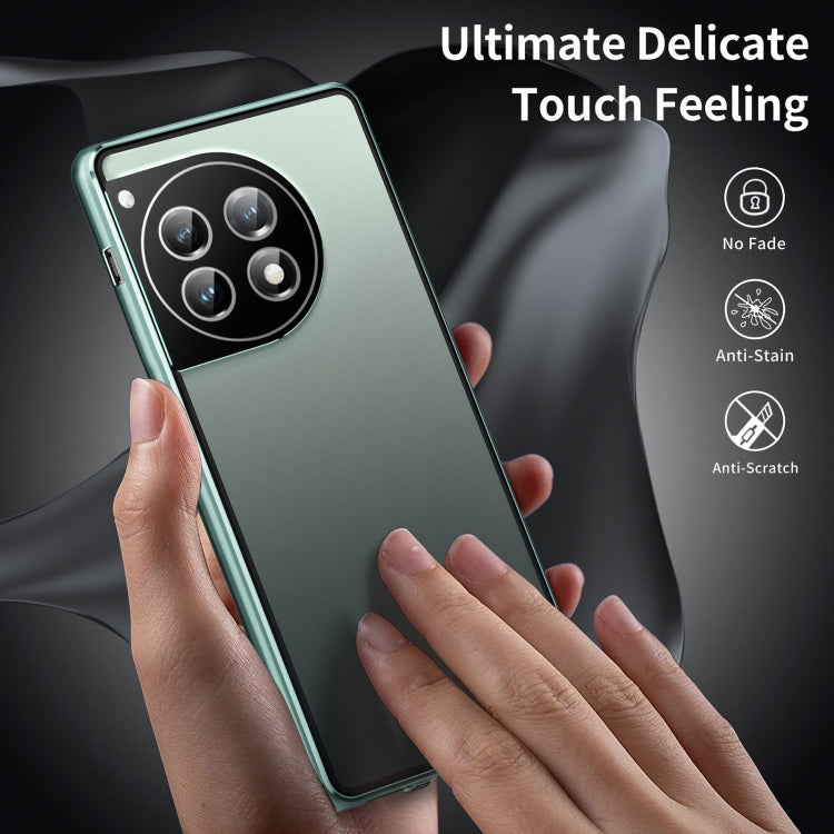 For OnePlus 12 Magnetic HD Tempered Glass Phone Case(Green)