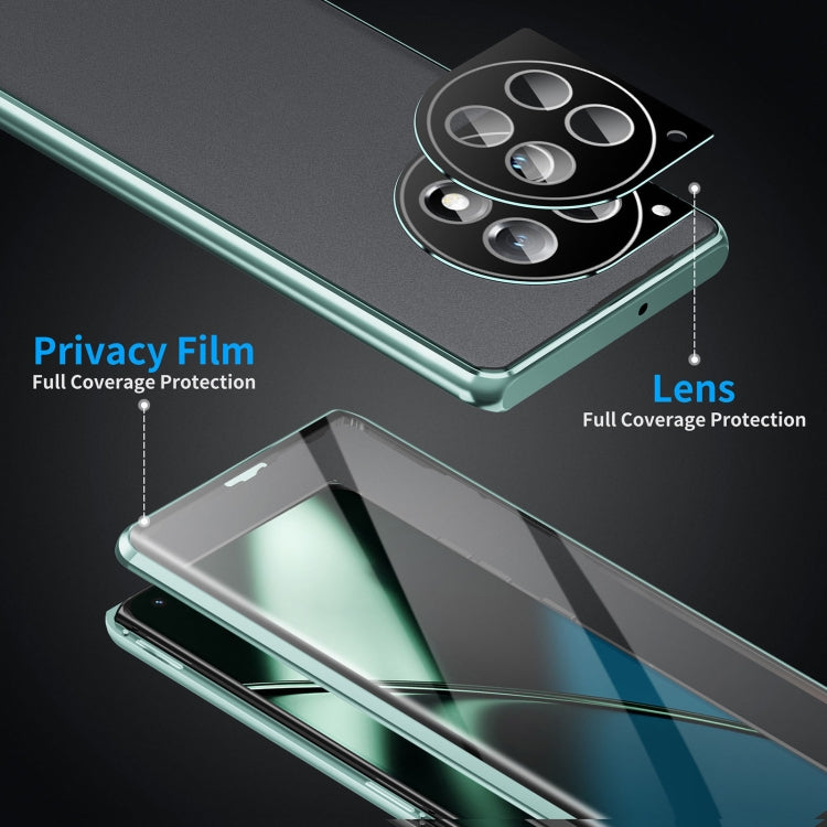 For OnePlus 12 Magnetic HD Tempered Glass Phone Case(Green)