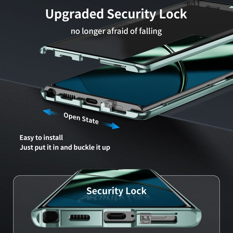 For OnePlus 12 Magnetic HD Tempered Glass Phone Case(Green)