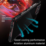 For ASUS ROG Phone 8 Lens Protector + Metal Frame Phone Case(Black Red)