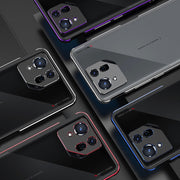 For ASUS ROG Phone 8 Lens Protector + Metal Frame Phone Case(Black Red)