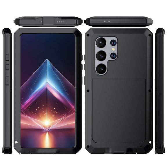 For Samsung Galaxy S24 Ultra 5G Shockproof Life Water-resistant Silicone + Zinc Alloy Phone Case(Black)