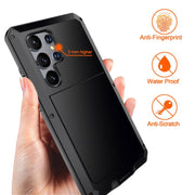 For Samsung Galaxy S24 Ultra 5G Shockproof Life Water-resistant Silicone + Zinc Alloy Phone Case(Black)