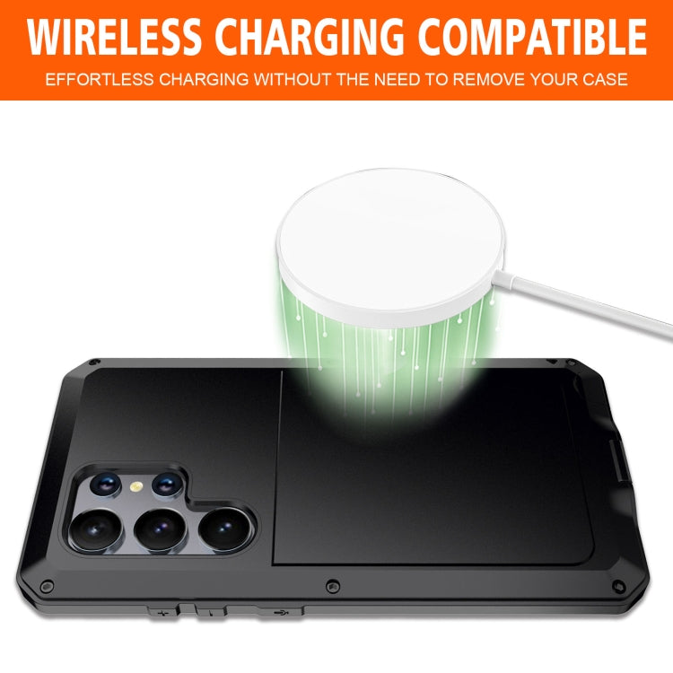 For Samsung Galaxy S24 Ultra 5G Shockproof Life Water-resistant Silicone + Zinc Alloy Phone Case(Black)