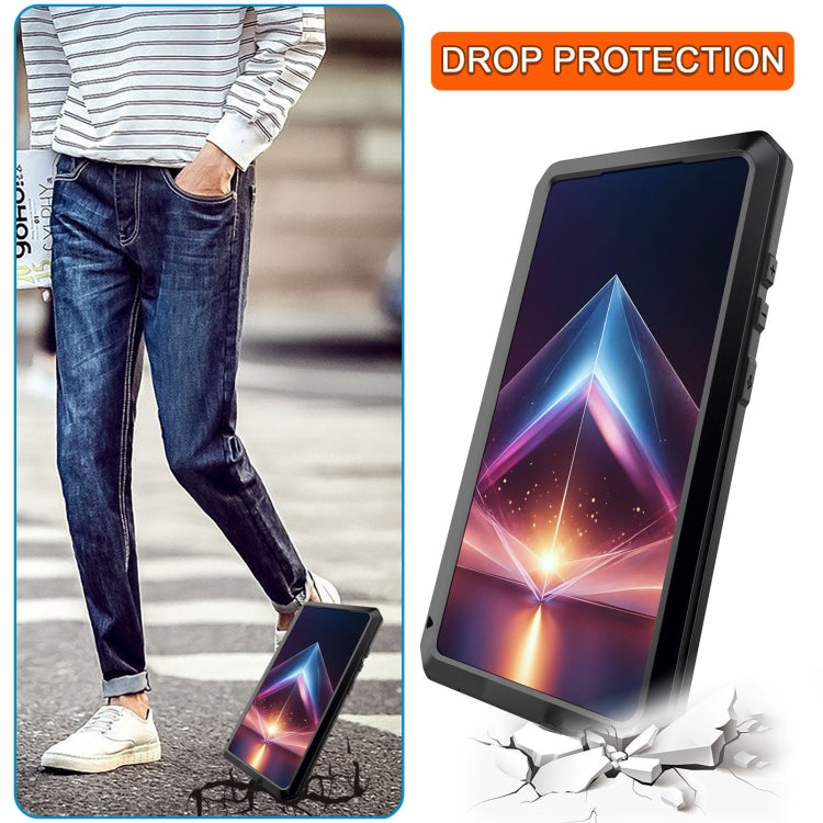 For Samsung Galaxy S24 Ultra 5G Shockproof Life Water-resistant Silicone + Zinc Alloy Phone Case(Black)
