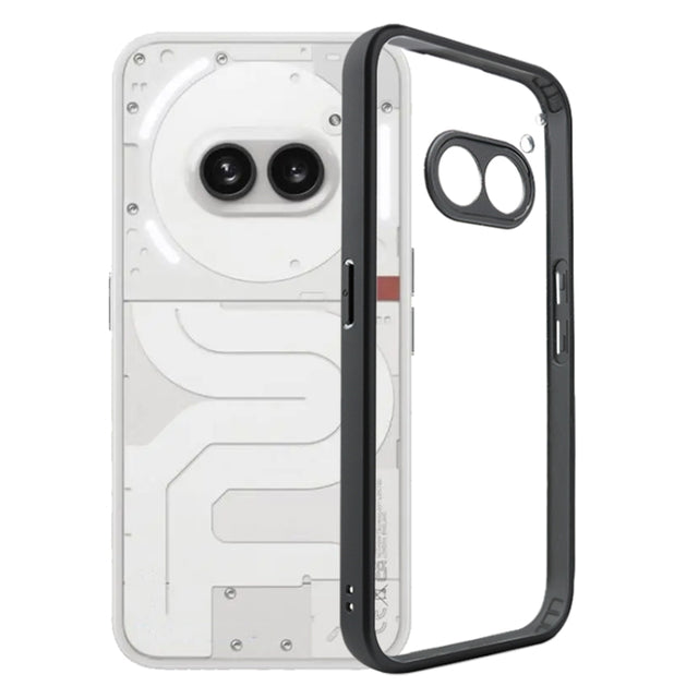 For Nothing Phone 2a Frosted TPU Hybrid Transparent PC Phone Case(Black)