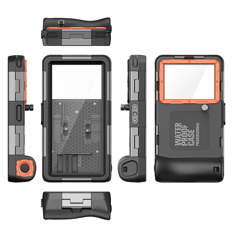 Diving Shell Gen2 Upgrade IP68 Water-resistant Phone Case(Black Orange)