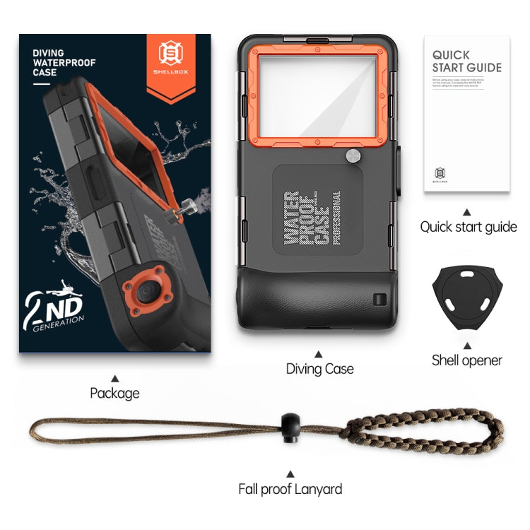 Diving Shell Gen2 Upgrade IP68 Water-resistant Phone Case(Black Orange)