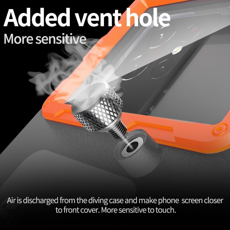Diving Shell Gen2 Upgrade IP68 Water-resistant Phone Case(Black Orange)