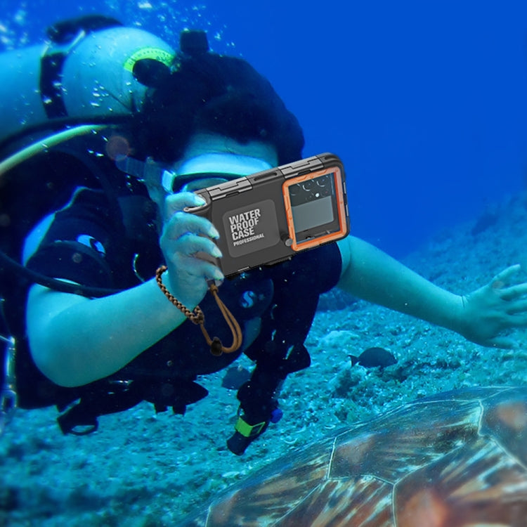 Diving Shell Gen2 Upgrade IP68 Water-resistant Phone Case(Black Orange)