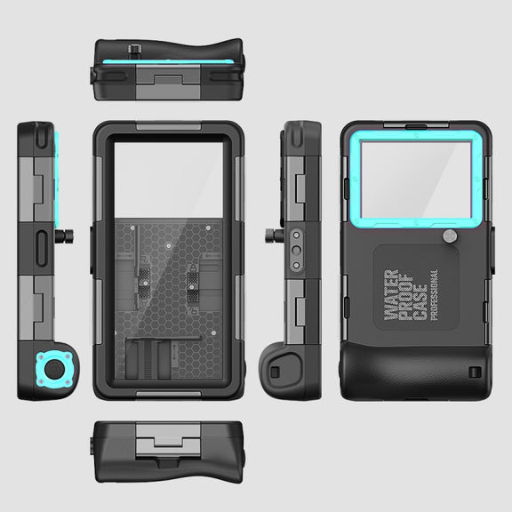 Diving Shell Gen2 Upgrade IP68 Water-resistant Phone Case(Black Blue)