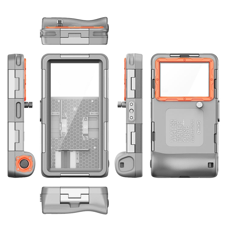 Diving Shell Gen2 Upgrade IP68 Water-resistant Phone Case(Grey Orange)
