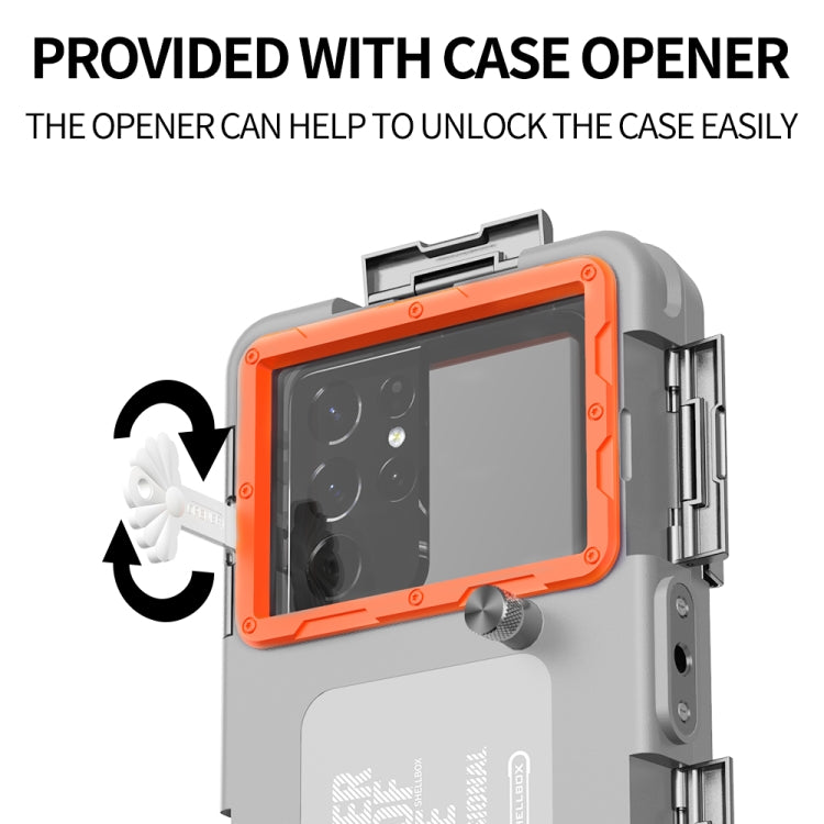 Diving Shell Gen2 Upgrade IP68 Water-resistant Phone Case(Grey Orange)