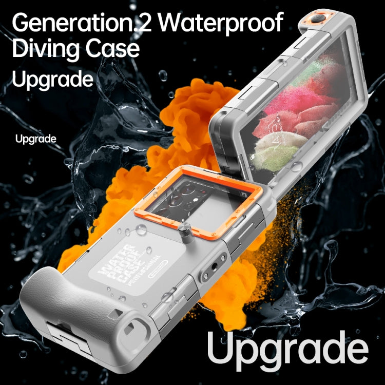 Diving Shell Gen2 Upgrade IP68 Water-resistant Phone Case(Grey Orange)