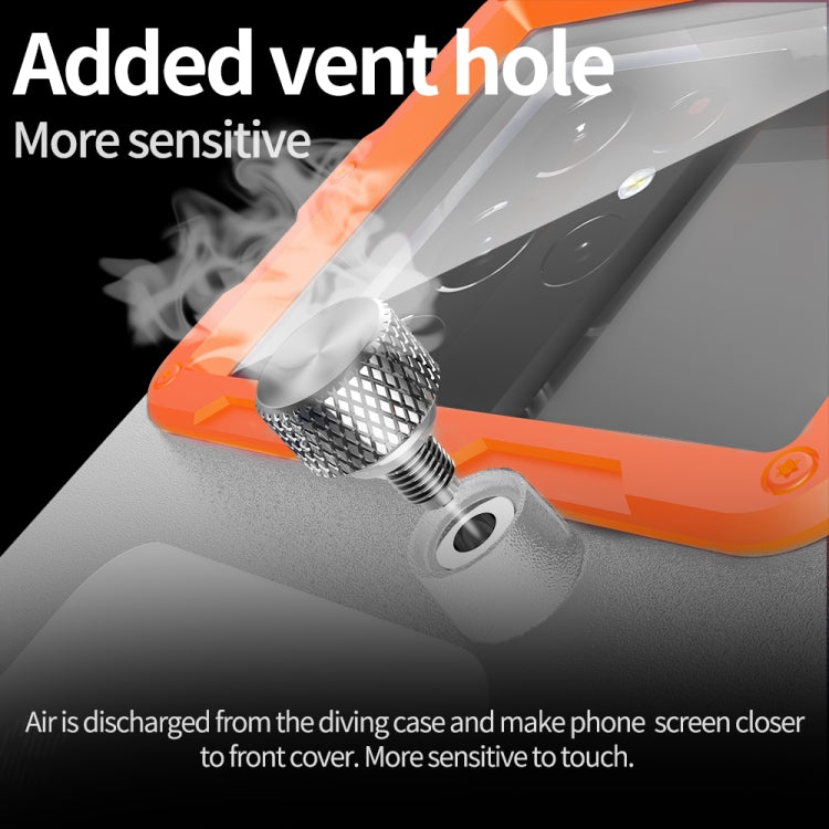 Diving Shell Gen2 Upgrade IP68 Water-resistant Phone Case(Grey Orange)