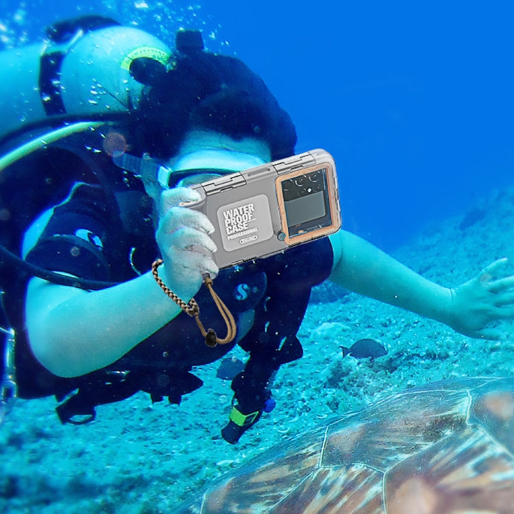 Diving Shell Gen2 Upgrade IP68 Water-resistant Phone Case(Grey Orange)