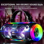 New Rixing NR8806 Portable Outdoor Wireless Bluetooth Speaker RGB Colorful Subwoofer, Style:Single Mic(Black)