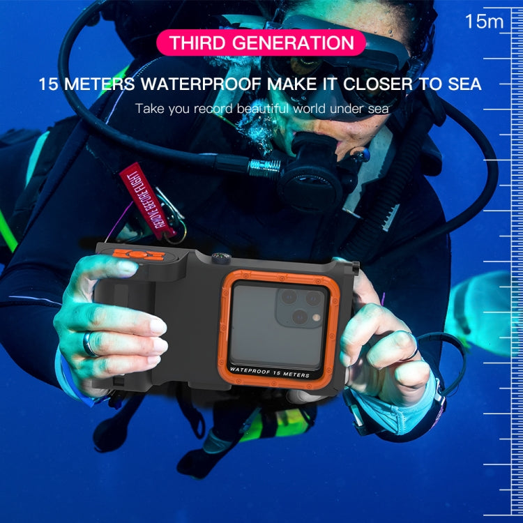 Diving Shell Gen3 Bluetooth Water-resistant Phone Case(Black Orange)