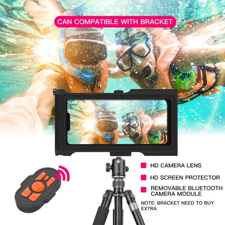 Diving Shell Gen3 Bluetooth Water-resistant Phone Case(Black Orange)
