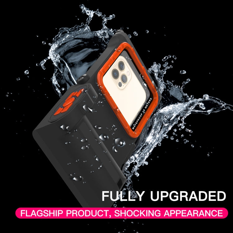 Diving Shell Gen3 Bluetooth Water-resistant Phone Case(Black Orange)