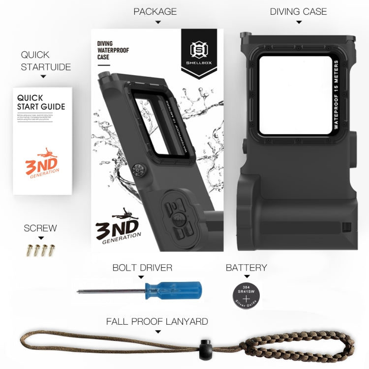 Diving Shell Gen3 Bluetooth Water-resistant Phone Case(Black)