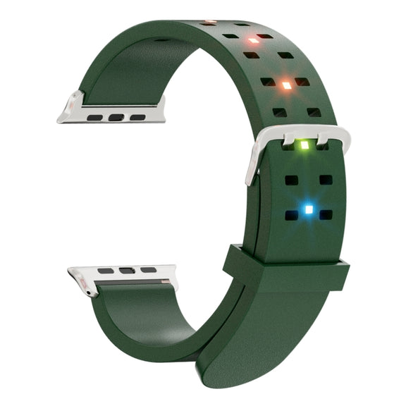 For Apple Watch SE 2023 40mm Luminous Colorful Light Silicone Watch Band(Green)