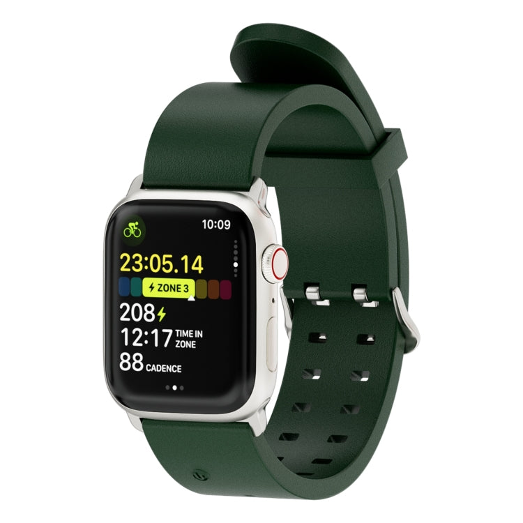 For Apple Watch Series 9 41mm Luminous Colorful Light Silicone Watch Band(Green)
