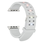For Apple Watch Series 9 41mm Luminous Colorful Light Silicone Watch Band(Light Grey)