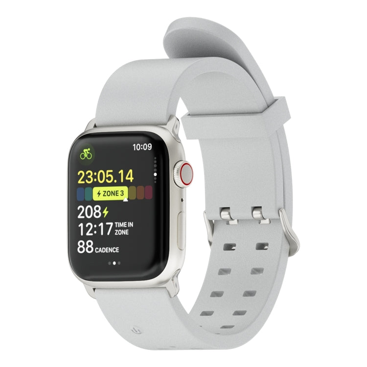 For Apple Watch Series 8 41mm Luminous Colorful Light Silicone Watch Band(Light Grey)