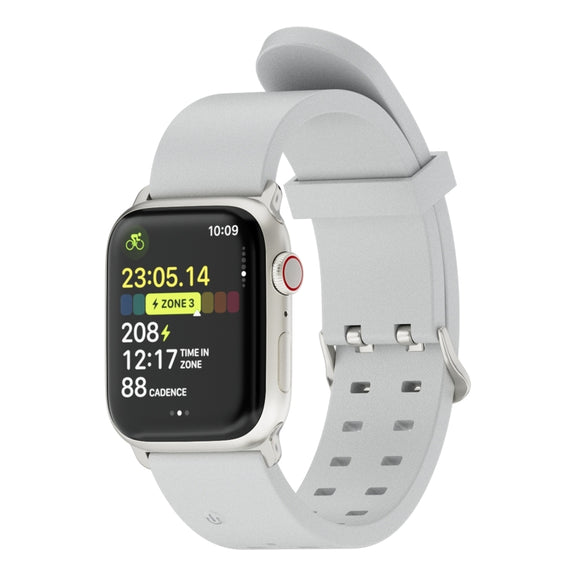 For Apple Watch Series 8 41mm Luminous Colorful Light Silicone Watch Band(Light Grey)