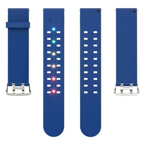 For Apple Watch SE 2022 44mm Luminous Colorful Light Silicone Watch Band(Blue)
