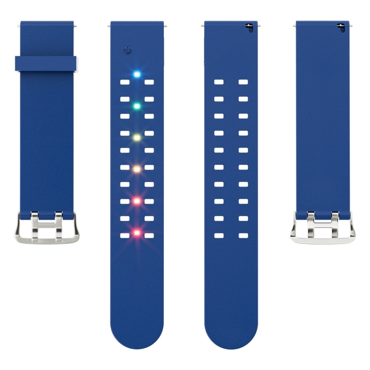 For Apple Watch Series 6 44mm Luminous Colorful Light Silicone Watch Band(Blue)