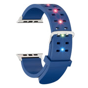 For Apple Watch Series 4 40mm Luminous Colorful Light Silicone Watch Band(Blue)