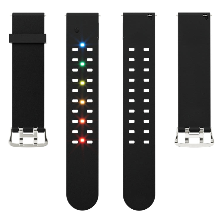 For Apple Watch Series 3 38mm Luminous Colorful Light Silicone Watch Band(Black)