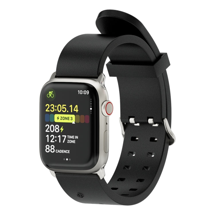 For Apple Watch Series 3 38mm Luminous Colorful Light Silicone Watch Band(Black)
