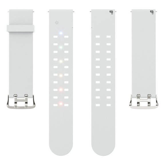 For Apple Watch Series 3 38mm Luminous Colorful Light Silicone Watch Band(Light Grey)
