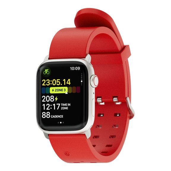 For Apple Watch Series 3 42mm Luminous Colorful Light Silicone Watch Band(Red)