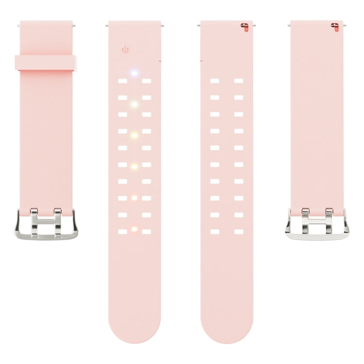 For Apple Watch 38mm Luminous Colorful Light Silicone Watch Band(Pink)