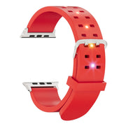 For Apple Watch 38mm Luminous Colorful Light Silicone Watch Band(Red)