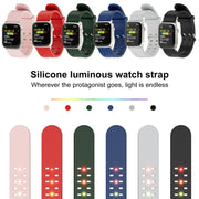 For Apple Watch SE 2022 44mm Luminous Colorful Light Silicone Watch Band(Blue)
