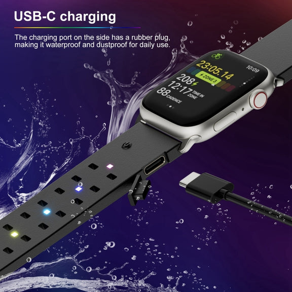 For Apple Watch Series 4 40mm Luminous Colorful Light Silicone Watch Band(Black)